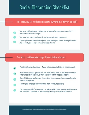 Free interactive Template: Social Distancing Checklist Template