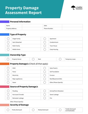 Free interactive Template: Insurance Damage Report Template