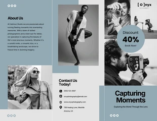 premium  Template: Blue Grey Photography Tri-fold Brochure Template