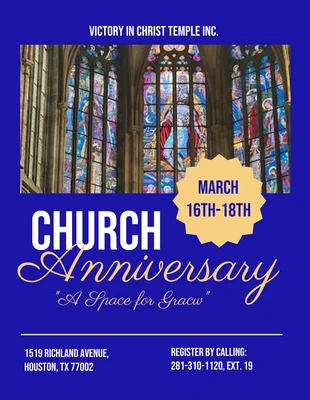 Free  Template: Church Anniversary Background Flyer Design Template