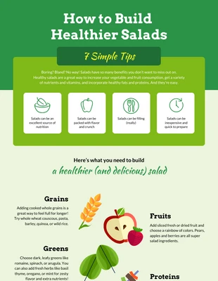 Free  Template: Healthy Salads Food Infographic Template