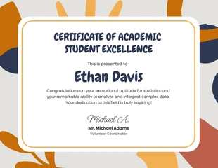 premium  Template: Academic Excellence Award Certificate Template