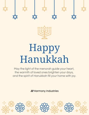 premium  Template: Cream Hanukkah Card