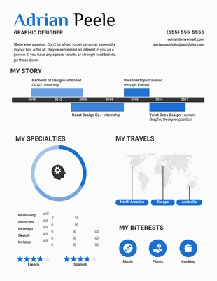 Free  Template: Infographic Career Timeline Resume Template