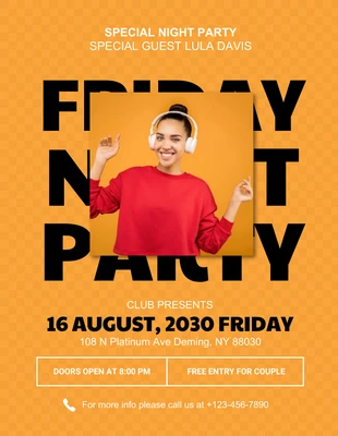 Free  Template: Friday Night Party Club Flyer Template