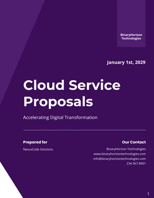 Free  Template: Cloud Service Proposal Template