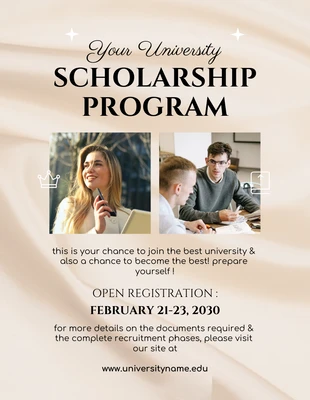 Free  Template: University Scholarship Flyer Template