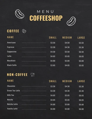 business  Template: Dark Grey Modern Texture Coffee Shop Menu