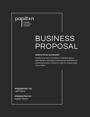 business  Template: Black & White Simple Elegant Professional Proposal Template