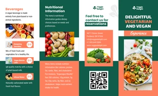 Free  Template: Vegetarian and Vegan Options Menu Brochure Template