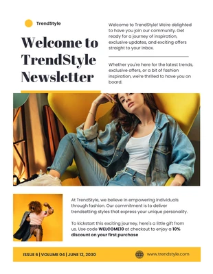 business  Template: Welcome Trendy Style Newsletter Template