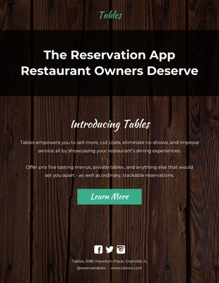 Free  Template: Dark Restaurant Mobile Email Newsletter Template