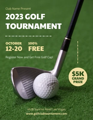 Free  Template: Chalet Green Free Golf Tournament Flyer Template