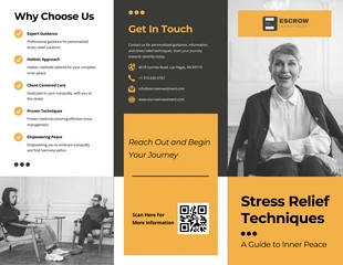 Free  Template: Stress Relief Techniques Accordion-Fold Brochure Template