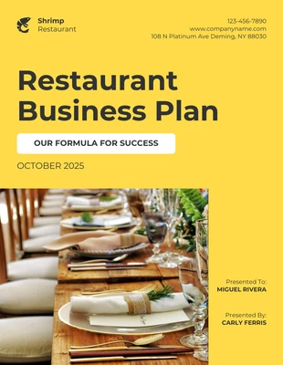 Free  Template: Shrimp Restaurant Succession Plan Template