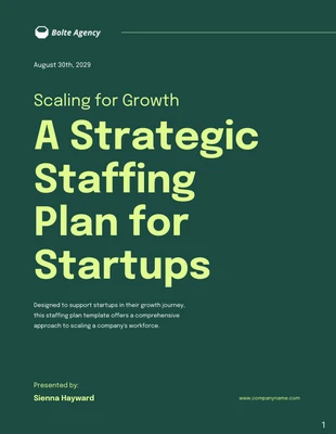 Free  Template: Staffing Plan for Startups Presentation Template