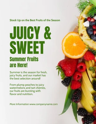 Free  Template: Summer Fruit Sale Flyer Template