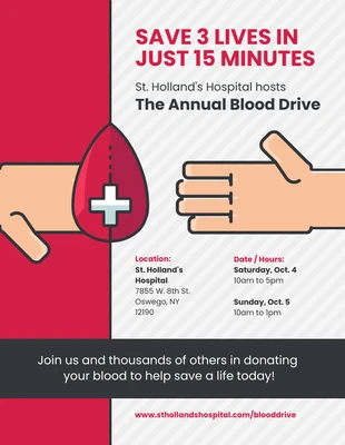 premium  Template: Nonprofit Blood Donation Flyer Template