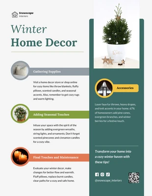 business  Template: Winter Home Decor Infographic Template