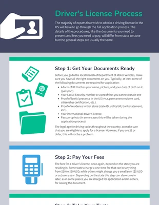 premium  Template: Driver's License Application Process Infographic Template