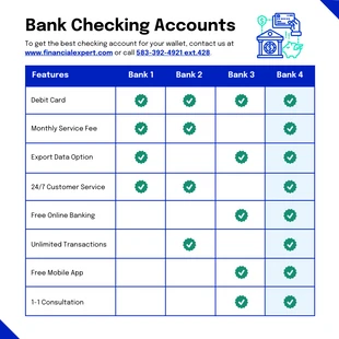 Free  Template: Bank Comparison Chart Template