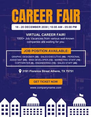 Free  Template: Lucky Point Virtual Career Fair Flyer Template