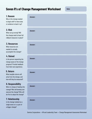 Free  Template: Change Management Checklist Template