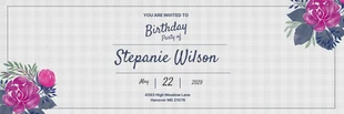 Free  Template: Purple Banner Birthday Invitation