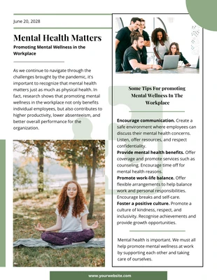 Free  Template: Mental Health Newsletter Template