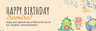 Free  Template: Soft Cream Happy Birthday Greeting Email Header