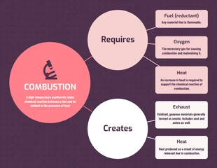 business  Template: Simple Combustion Chemistry Concept Map Template