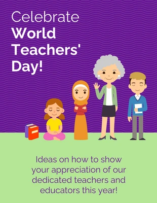 Free  Template: Classroom World Teachers' Day Pinterest Post