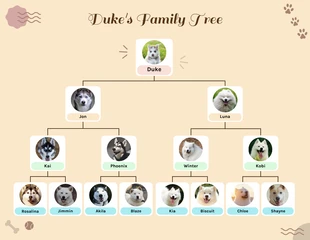 business  Template: Pet Family Tree Chart Diagram Template