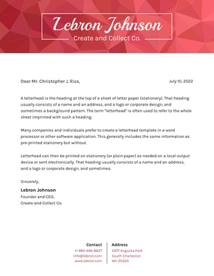 Free  Template: Red Pattern Letterhead