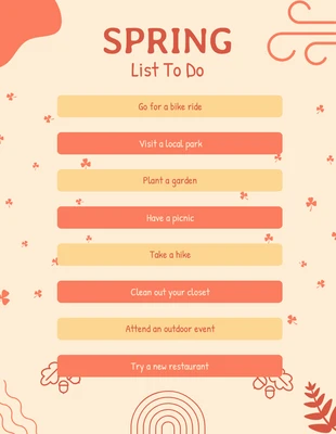 Free  Template: Cream Pastel Spring To Do List Template