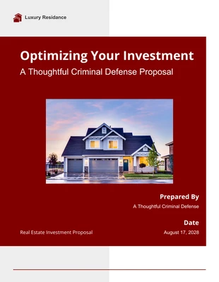 Free  Template: Real Estate Investment Proposal Template