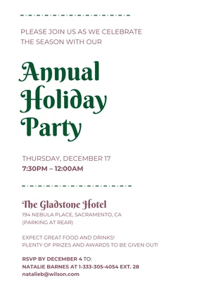 business  Template: Festive Company Christmas Party Invitation