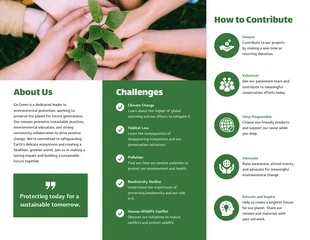 Green White Minimalist Environmental Fundraising Tri-fold Brochure - Page 2