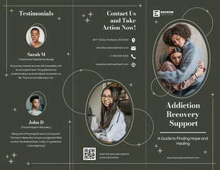 Free  Template: Addiction Recovery Support Accordion-Fold Brochure Template