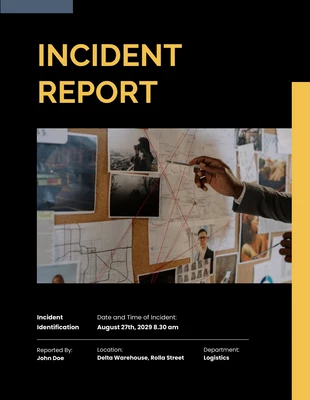 Free  Template: Black Yellow Incident Report Template