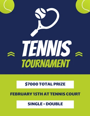 Free  Template: Tennis Tournament Poster Flyer Template