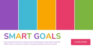 Free  Template: Colorful Smart Goal LinkedIn Banner Ad