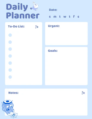 Free  Template: Simple Cute Daily Planner Template