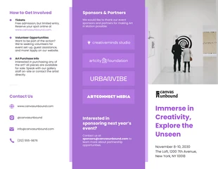 Free  Template: Purple White Art Brochure Template