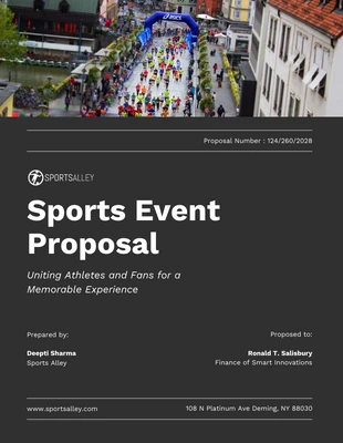 premium  Template: Dark Grey Sport Event Proposal Template