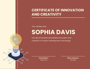 business  Template: Visual Certificate of innovation and Creativity Template