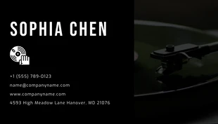 Black Modern Dj Business Card - Page 2