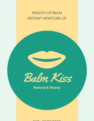 Free  Template: Light Green And Yellow Simple Lip Balm Label