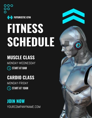 Free  Template: Gym Fitness Schedule Flyer Template