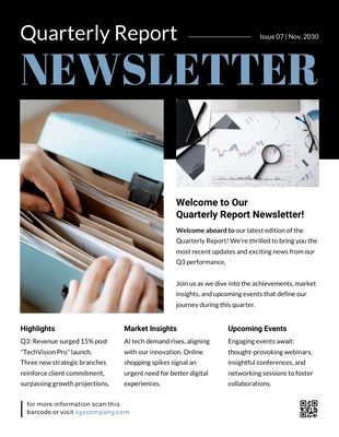 business  Template: Sample Quarterly Newsletter Template